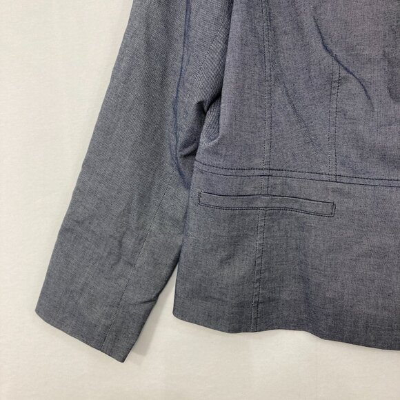 Talbots size 16 Gray Collarless Cotton Jacket Blazer Office Career Business - Picture 5 of 11